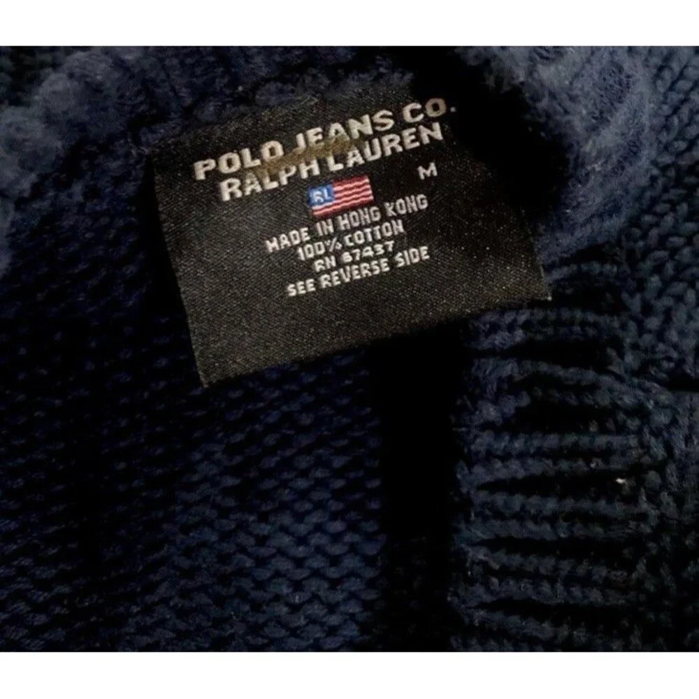 Polo Jeans Ralph Lauren USA Flag Knit Sweater Mens Size Medium American Jumper